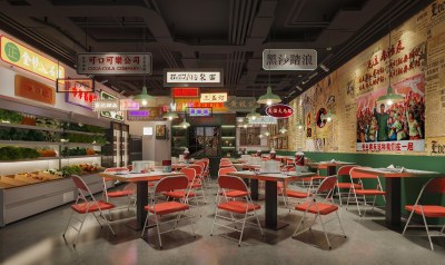 港式复古火锅店3D模型下载